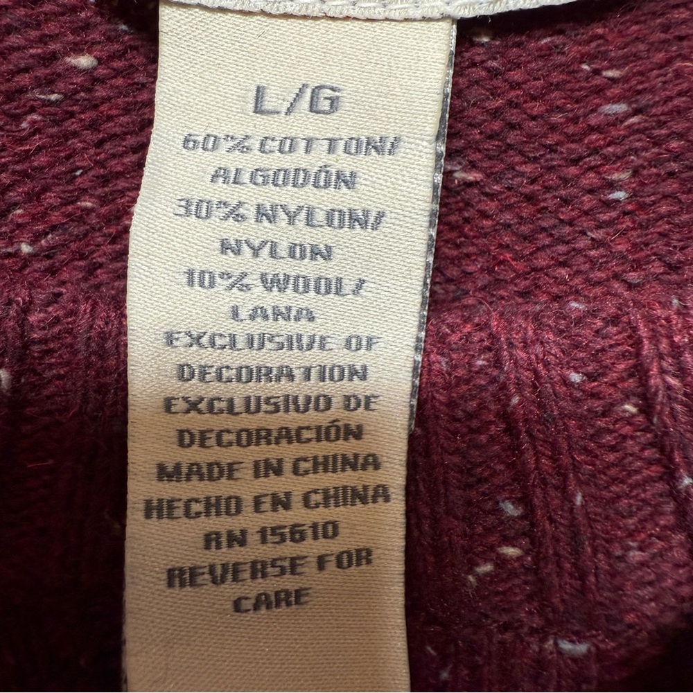 Dockers Textured Checkerboard Pattern Burgundy Sweater, Men's Size Large, NWT - Picture 6 of 16